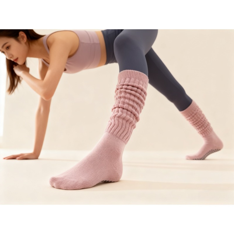Winter Yoga Clothing - Женские хлопковые нескользящие носки для пилатеса,