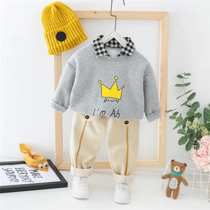 Winter Clothing Activities For Toddlers - Осенне-зимний детский плюшевый свитер и штаны,