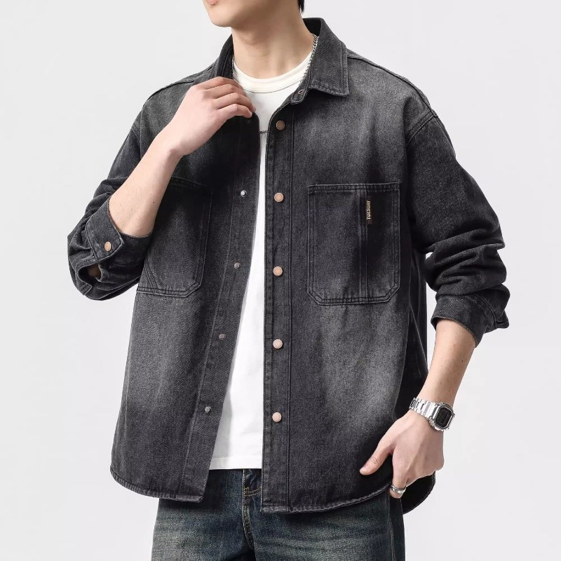 Y2K Winter Clothing - Autumn Button Men's Denim Jacket Lxury
