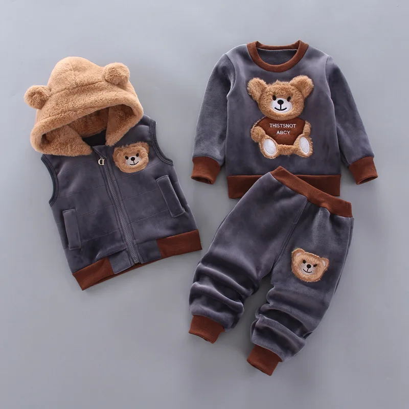 Winter Clothing Activities For Toddlers - Детский плюшевый утепленный зимний костюм с