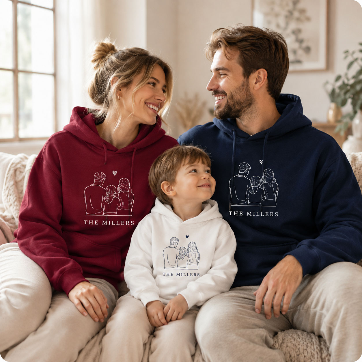 Winter Clothing Name - Персонализированный семейный худи с фото, индивидуальный