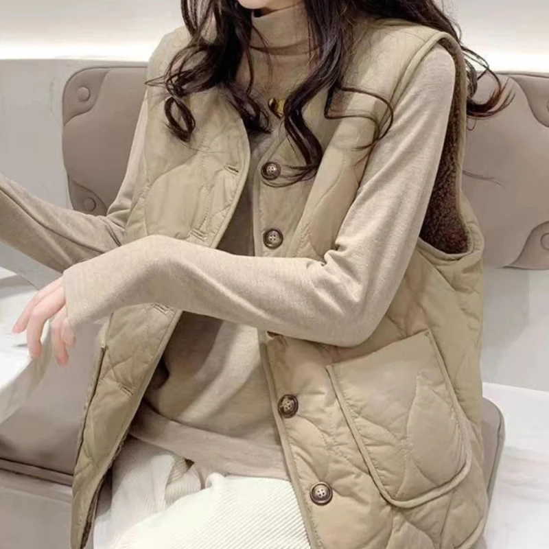 Теплые женские стеганые хлопко – обзор и цена Padded Vest Gilet