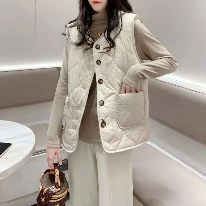 Теплые женские стеганые хлопко – обзор и цена Padded Vest Gilet